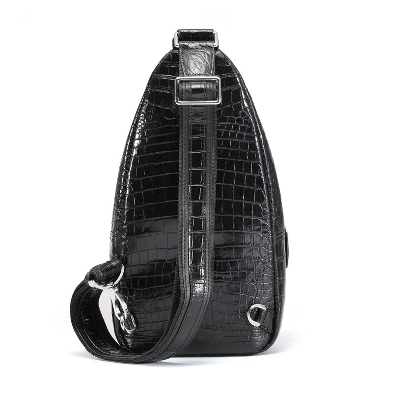 New Thai Siamese Crocodile Skin Men's Bust Bag Genuine Leather High Quality Casual Fashion Crossbody Shoulder Bag