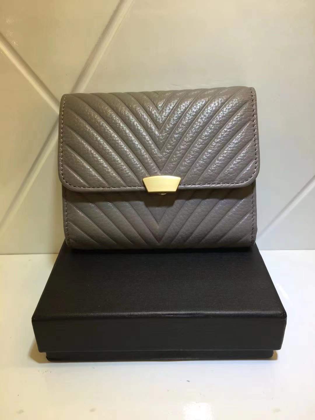 Women's cowhide tri-fold wallet short wallet genuine leather women's coin purse wallet trendy