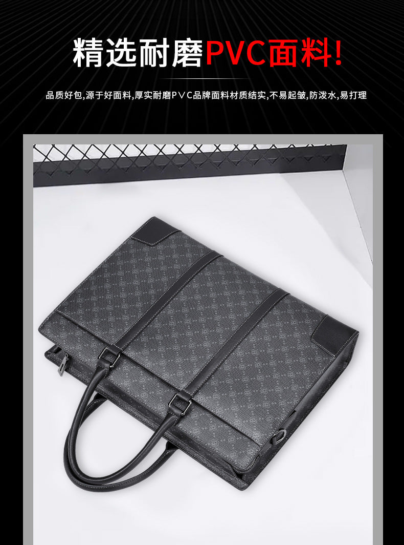 Men's Briefcase Simple Fashion Large Capacity Handbag Business Casual Handbag Crossbody Shoulder Bag