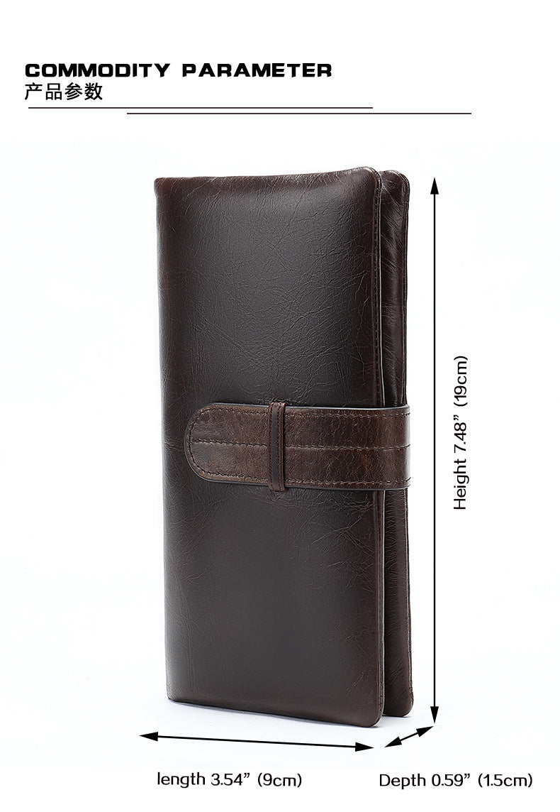 Men's Wallet RFID Coin Card Holder Retro Large Capacity Clutch Bag Men's Wallet