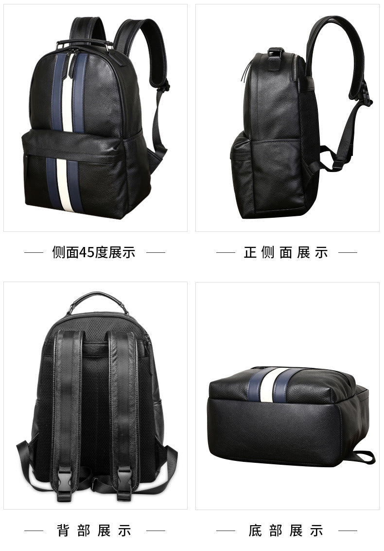 Men's backpack genuine cowhide leather fashion casual travel men's bag