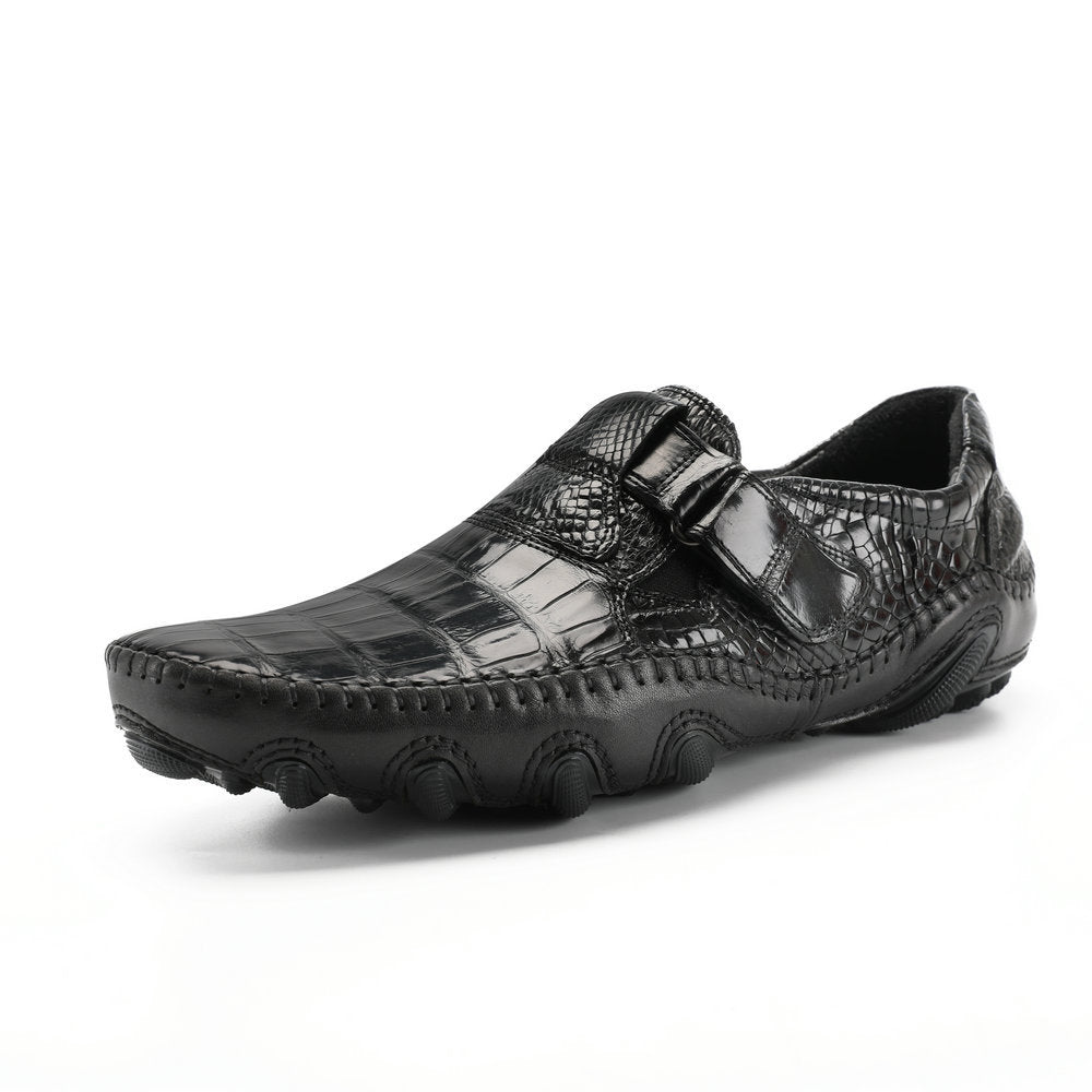 Crocodile leather genuine leather men's leather shoes moccasins men's business casual shoes
