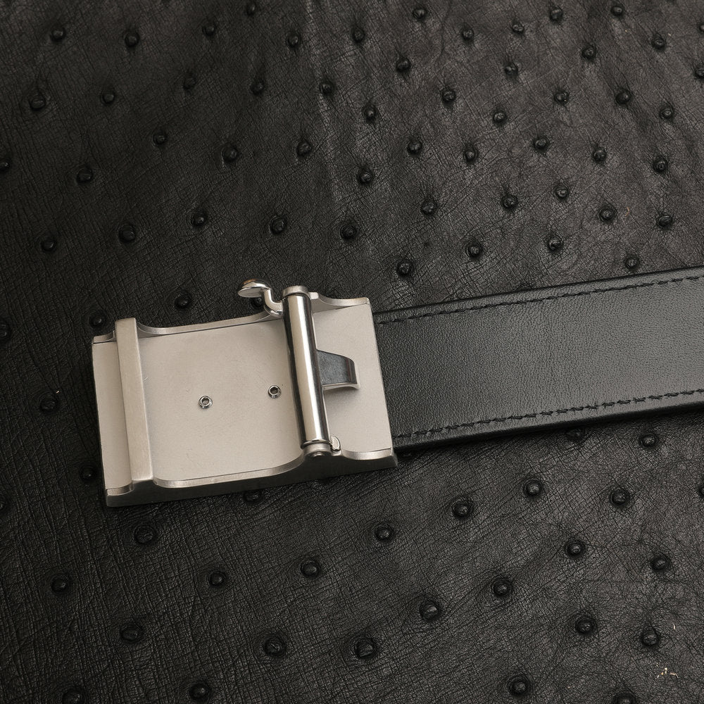 Ostrich leather genuine leather men's belt automatic buckle casual width 3.4cm men belt gift present