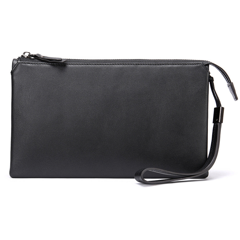 Men's clutch bag Genuine cowhide leather large capacity business casual men's handbag