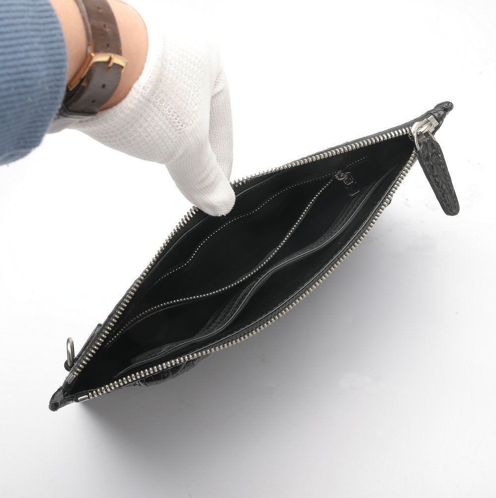 Crocodile Skin Genuine Leather Men's Handbag with Crocodile Claw High Quality Business Casual Men's Bag