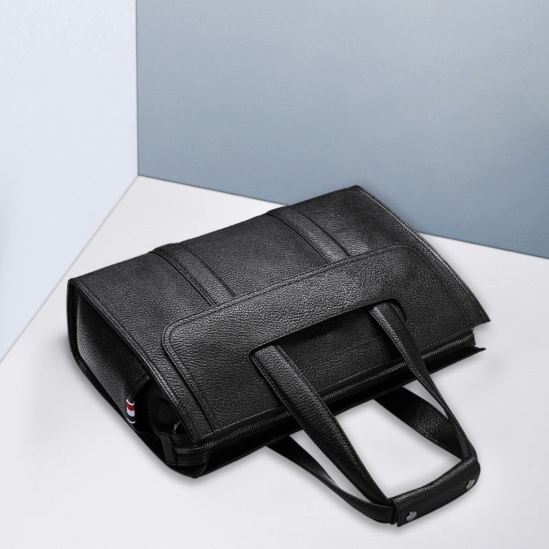 Men's briefcase genuine cowhide leather handbag computer bag business large capacity handbag