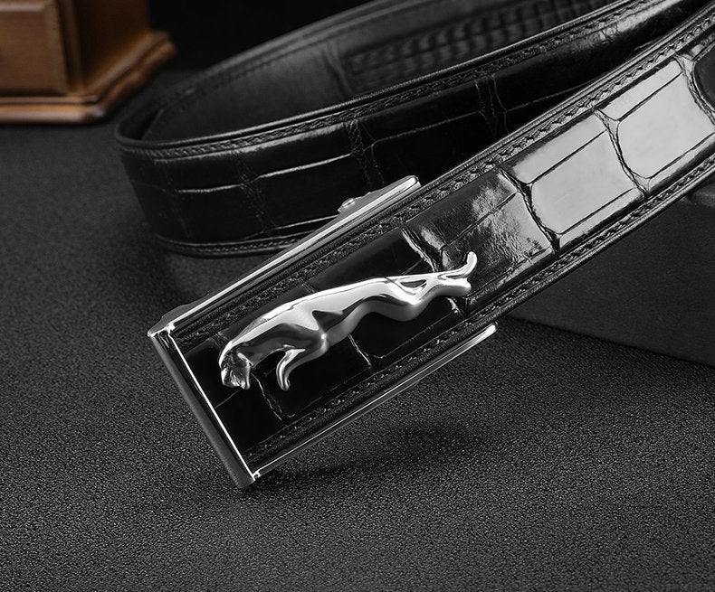 Men's Belt Siamese Crocodile Skin Genuine Leather Automatic Buckle Casual Men's Belt