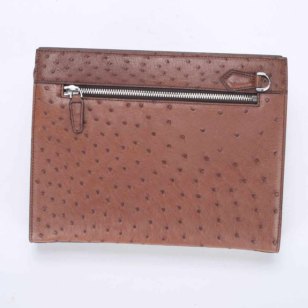 New Ostrich Skin Genuine Leather Men's Handbag Business Casual High Quality Men's Bag