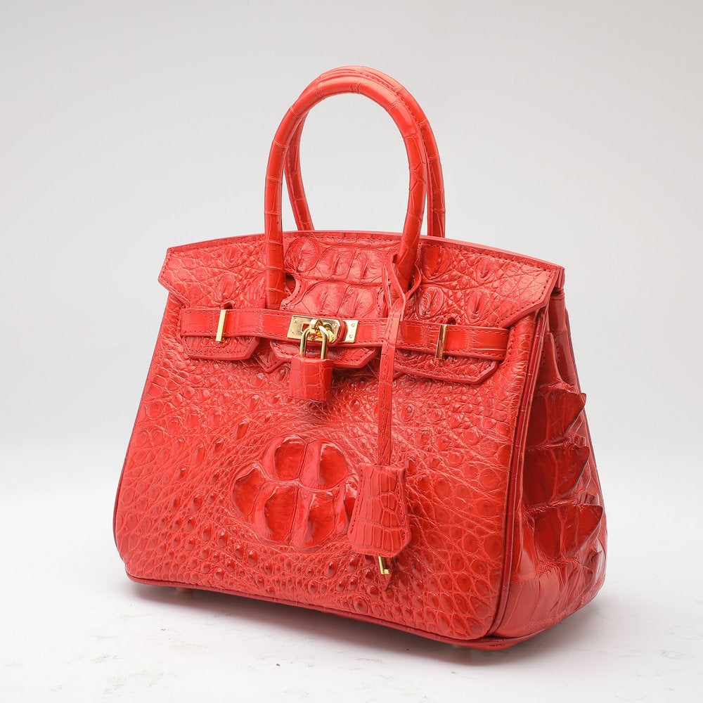 Women's Leather Tote Bag Siamese Crocodile Skin Large Capacity Genuine Leather Handbag