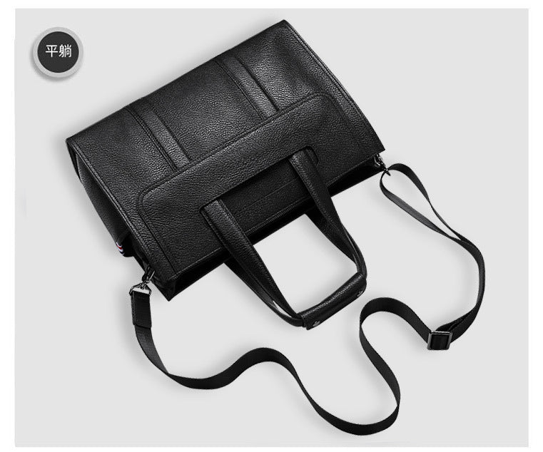 Men's Briefcase Genuine Cowhide Leather Computer Bag Business Large Capacity Handbag Crossbody Bag