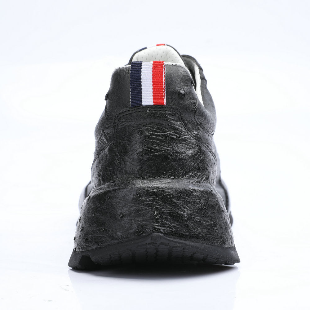 2023 New Ostrich Skin Men's Shoes Genuine Leather Luxury Fashion Casual Sports Shoes
