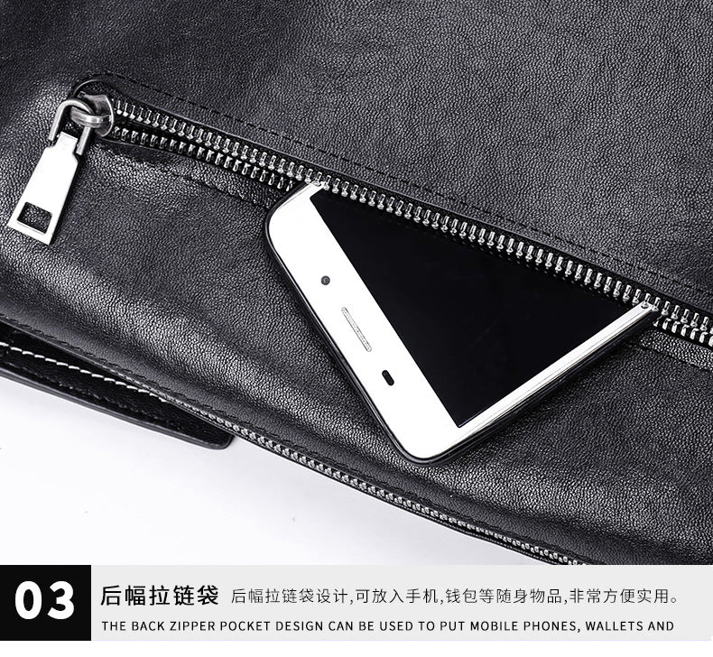 Men's Shoulder Bag Genuine Cowhide Leather Fashion Casual Commuting Crossbody Bag