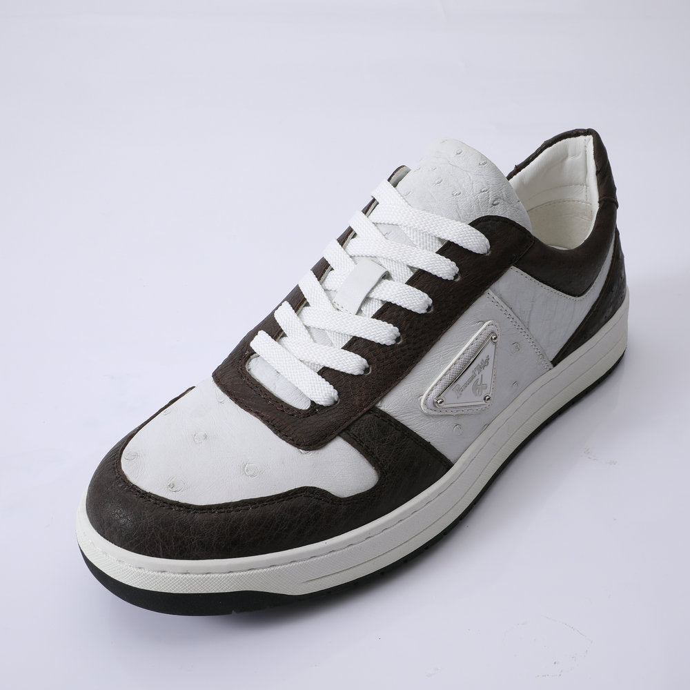 2023 New Ostrich Skin Men's Sneakers Genuine Leather Casual Fashion Men's Shoes