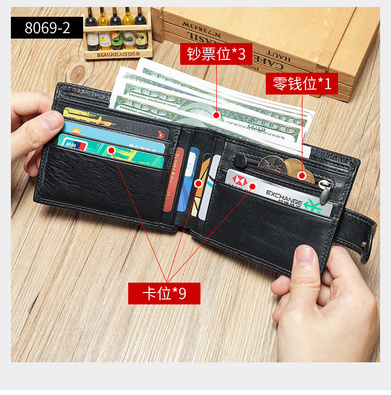 Men's wallet cowhide simple high quality wallet for men