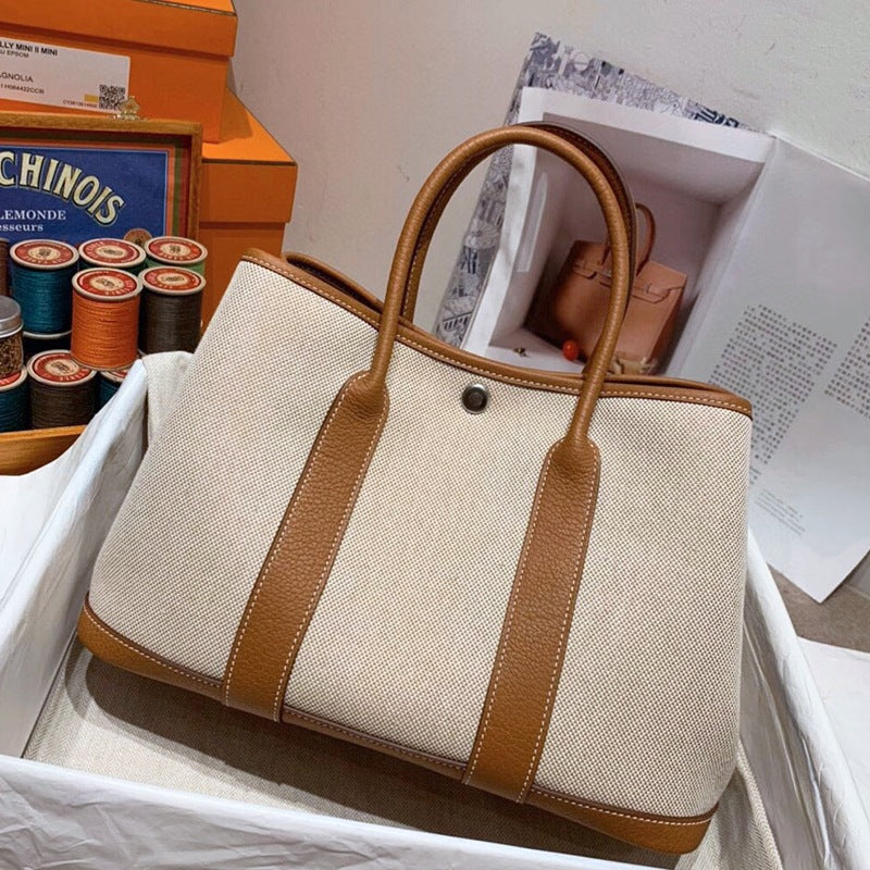 Ladies clashing color handbag large capacity canvas bag tote bag fashion