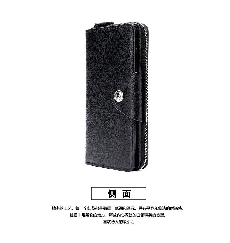 Men's long wallet made of cowhide genuine leather business simple card holder clutch bag men's wallet
