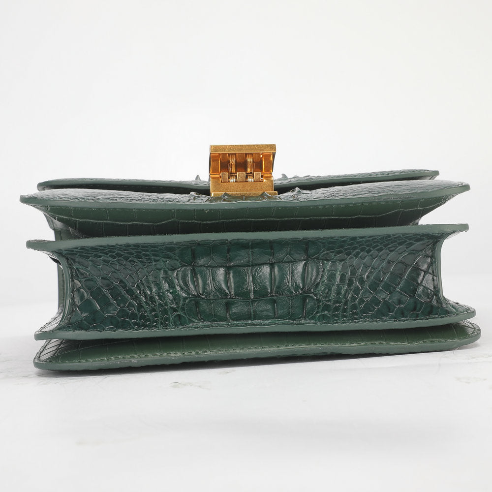 Siamese crocodile skin small square bag tofu bag shoulder bag ladies diagonal shoulder bag