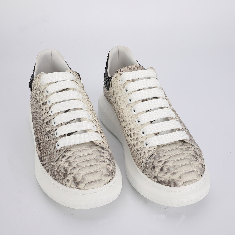 Python Skin Men's Casual Shoes Luxury Excellent Breathability Platform Sneakers Men's Shoes