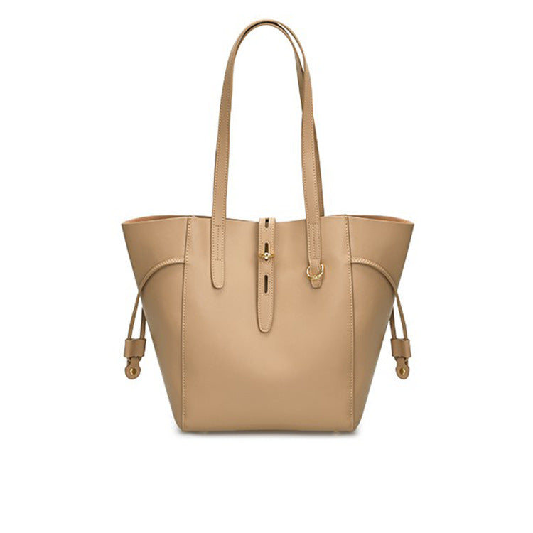 Women's Handbag Genuine Leather Shoulder Bag Large Capacity Goes with Anything Tote Bucket Bucket Bag Casual