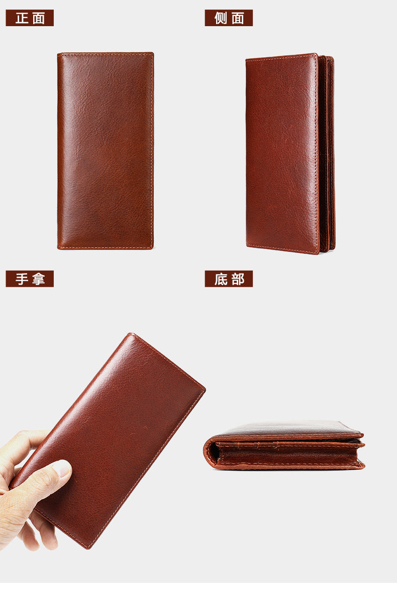Men's long wallet handmade retro clutch bag coin holder wallet for men