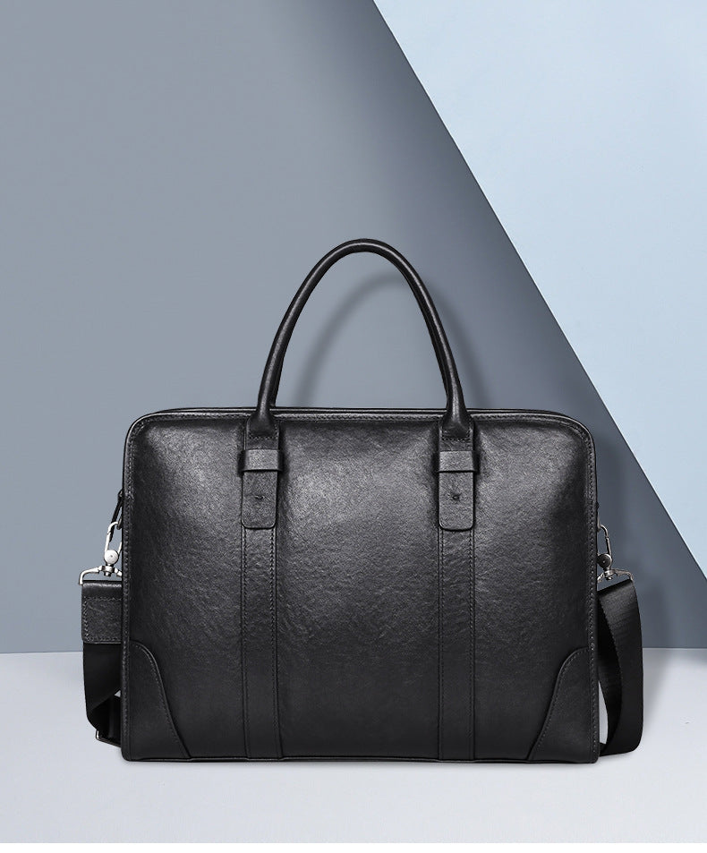 Men's handbag, genuine cowhide leather, crossbody bag, business, large capacity briefcase, computer bag