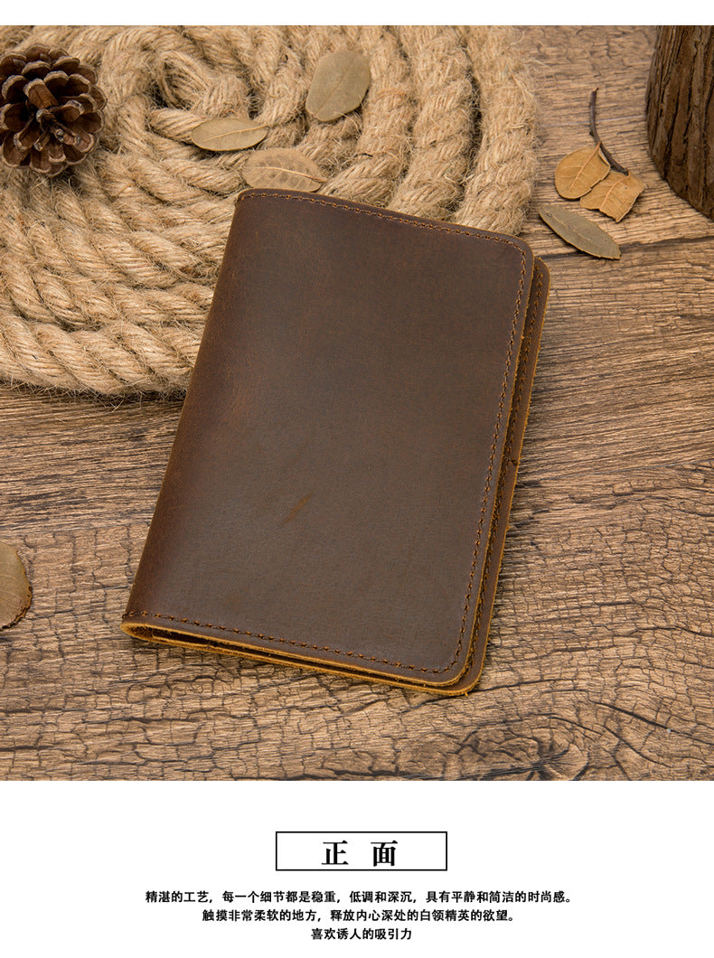 Men's Wallet Cow Leather Large Capacity Card Holder DIY Men's Wallet