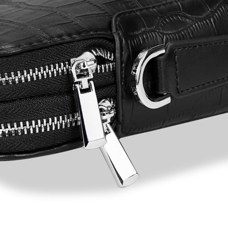 Men's Briefcase Handbag Cowhide Genuine Leather Computer Bag Business Large Capacity Fashion Crocodile Crest Handbag for Men