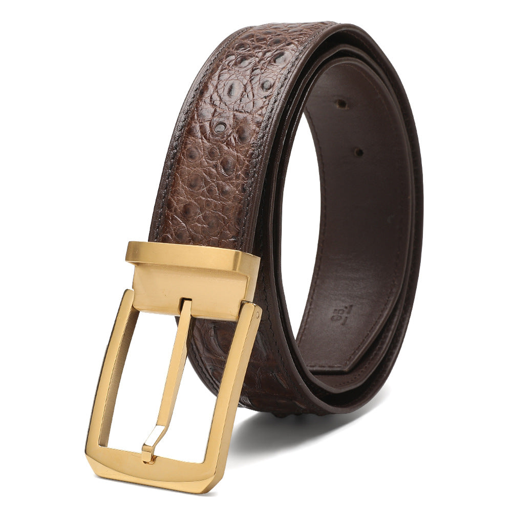 Siamese Crocodile Skin Men's Belt Genuine Leather Business Casual Width 3.8cm Men's Belt
