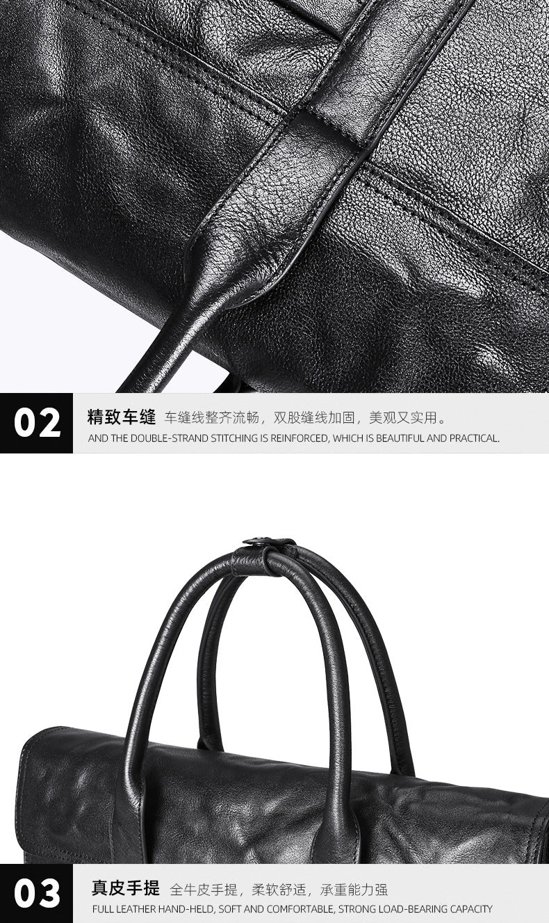 Men's handbag, genuine cowhide leather, high quality, large capacity, briefcase, handbag for men