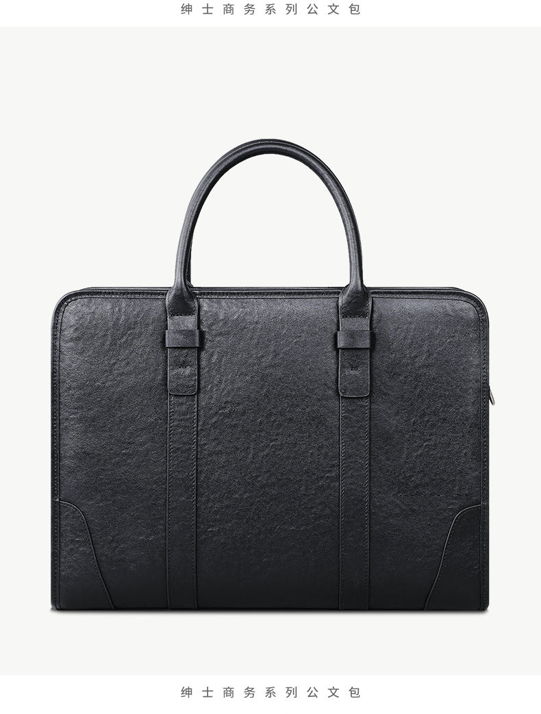 Men's handbag, genuine cowhide leather, handbag, crossbody bag, large capacity computer briefcase