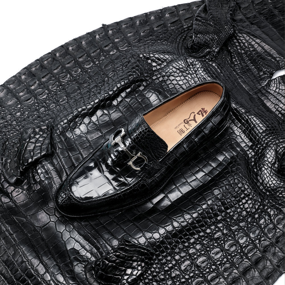 Crocodile skin men's leather shoes genuine leather high quality English style casual business formal suit shoes