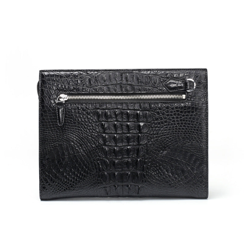New type crocodile belly skin genuine leather men's handbag casual business large capacity card holder men's bag