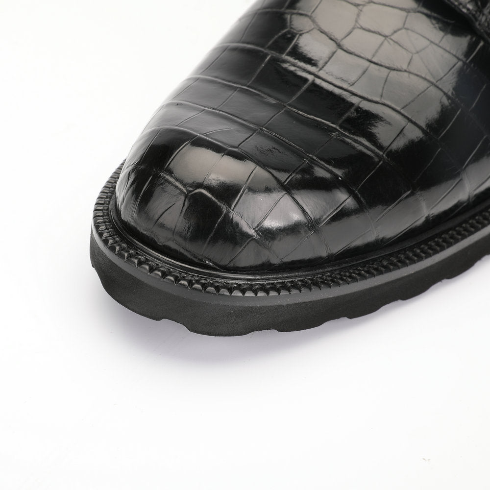Men's Leather Shoes Genuine Leather Crocodile Belly Skin Anti-slip Wear-resistant Business Shoes Formal Suit Shoes