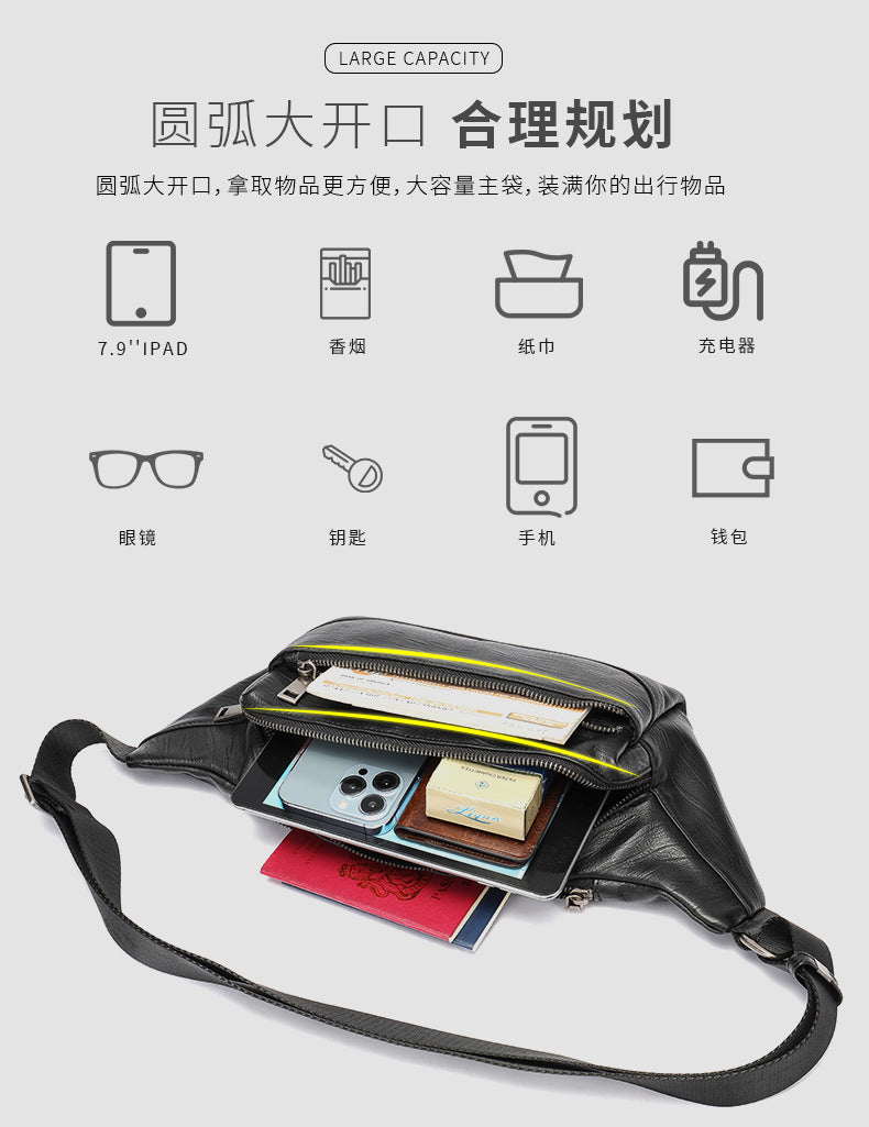 Men's Waist Bag Sports Fashion Casual Commuting Bust Bag Shoulder Bag