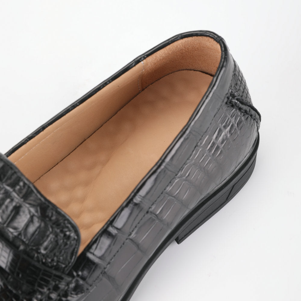 Crocodile Skin Genuine Leather Men's Leather Shoes Rubber Sole Moccasins Formal Business Casual Men's Shoes