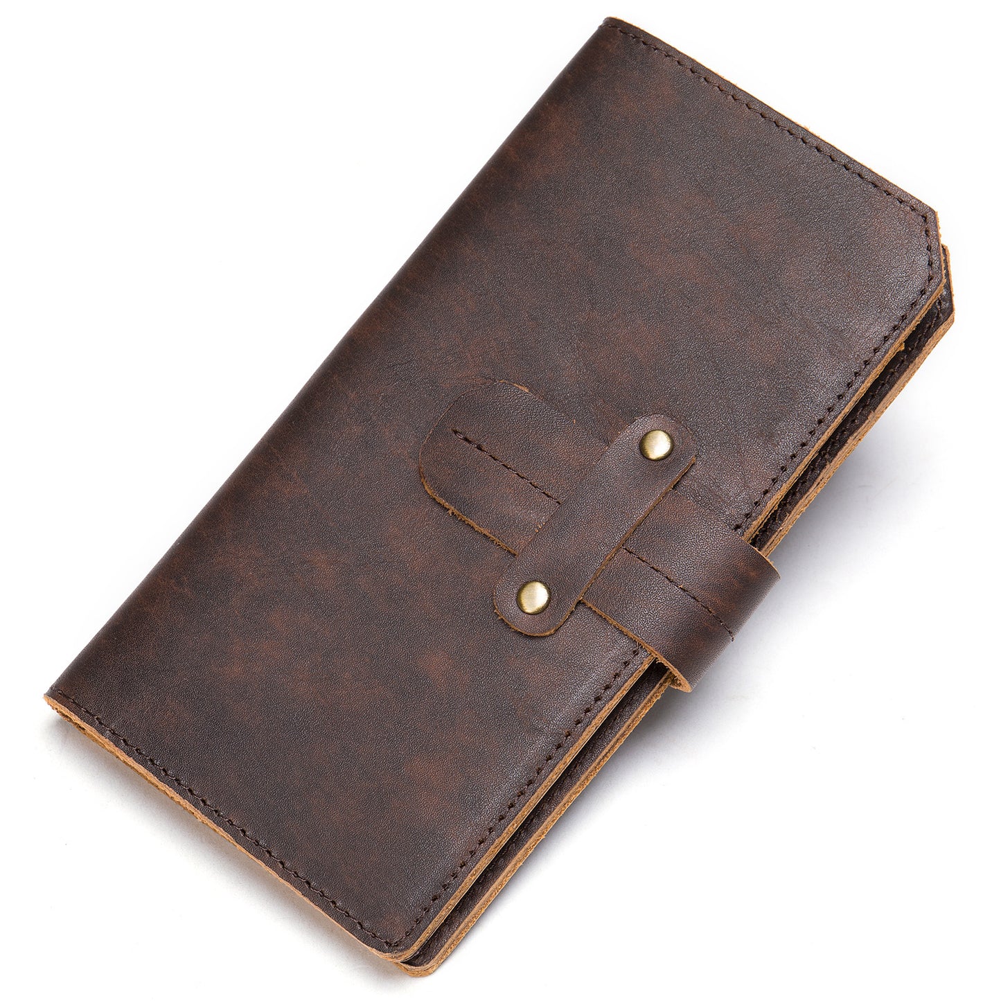 Men's long wallet made of cowhide genuine leather RFID anti-theft brush large capacity card bag for men