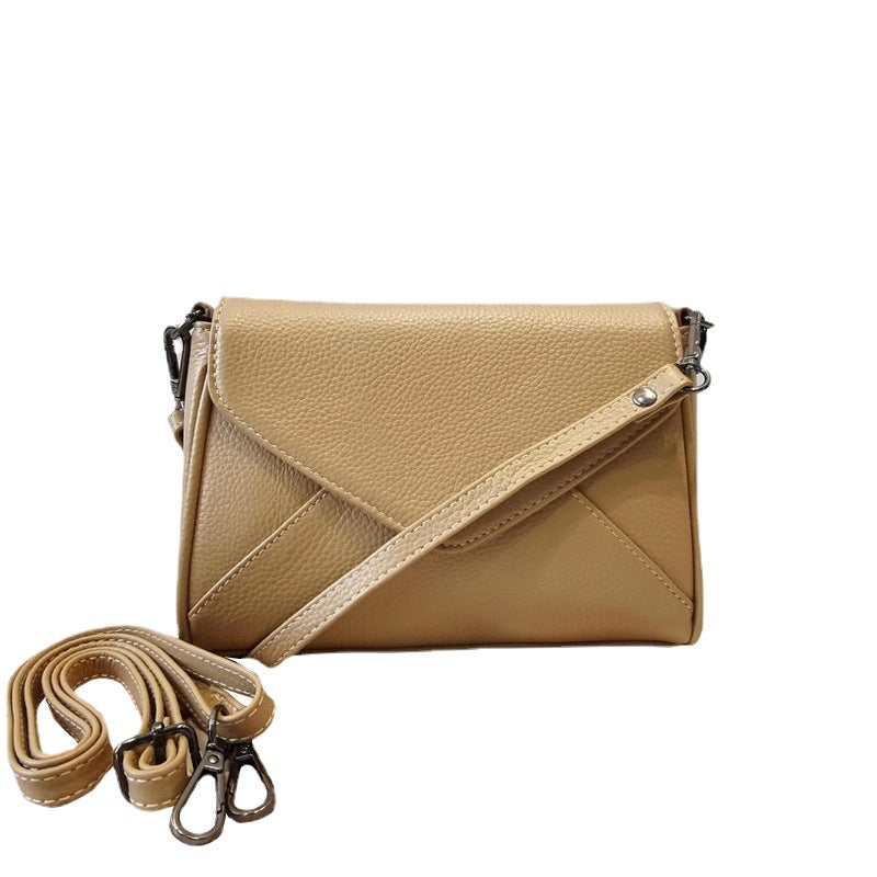 Women's genuine leather bag Crossbody bag Shoulder bag Horizontal bag Goes with anything