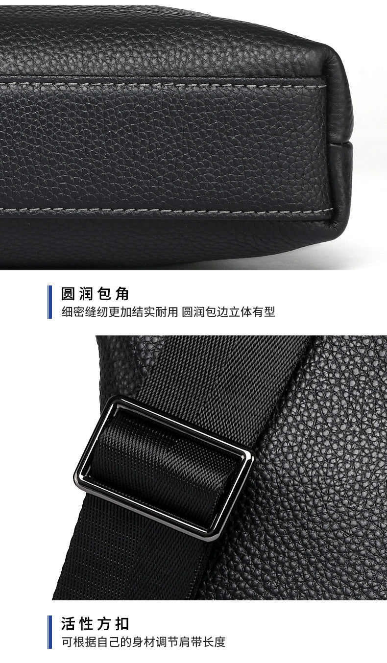 Men's handbag genuine cowhide leather business casual large capacity briefcase handbag