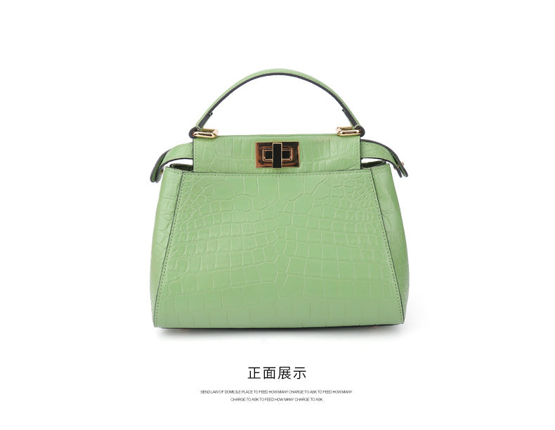 Siamese Crocodile Skin Women's Bag Luxury Bag Kitten Bag Genuine Leather Handbag Shoulder Bag