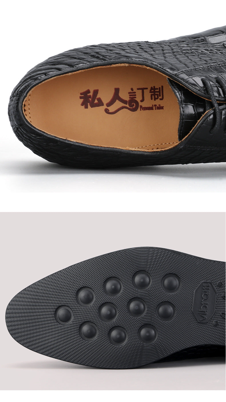 New Crocodile Skin Men's Leather Shoes Business Casual Formal Men's Shoes