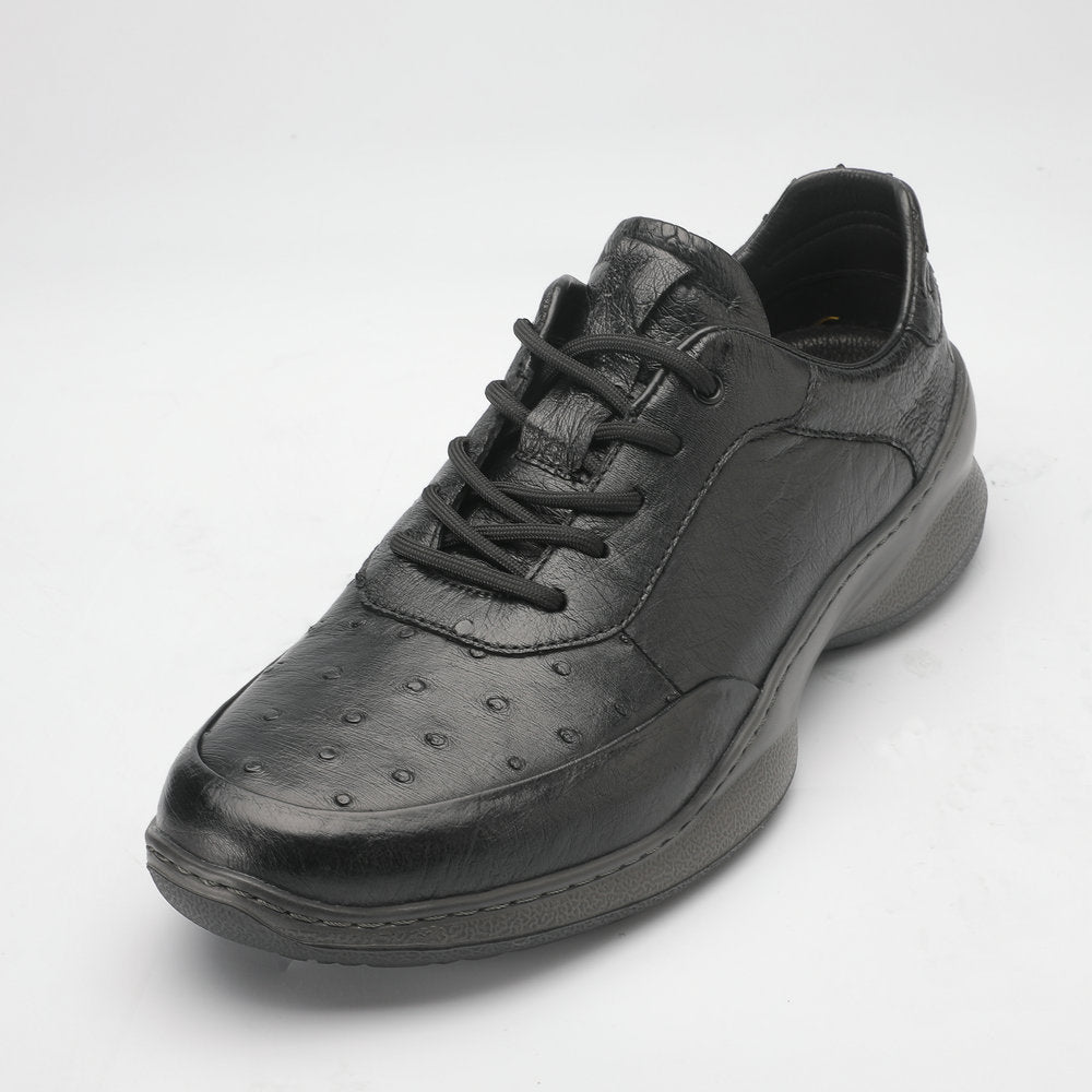 Ostrich skin genuine leather men's shoes rubber sole fashion business sports casual shoes men shoes