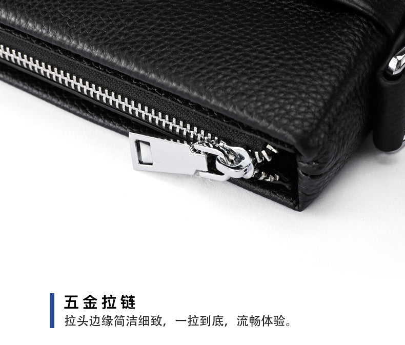 Men's Shoulder Bag Genuine Leather Cowhide Business Crossbody Bag for Men