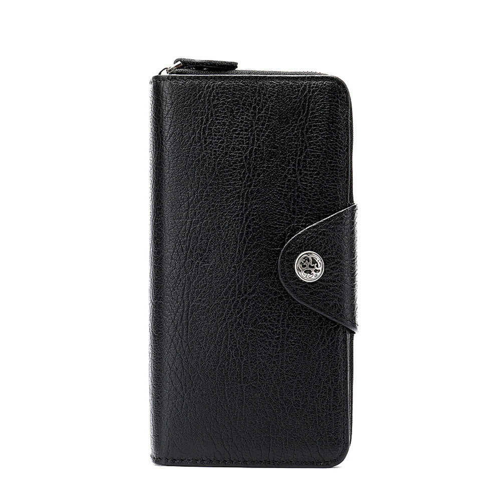 Men's long wallet made of cowhide genuine leather business simple card holder clutch bag men's wallet