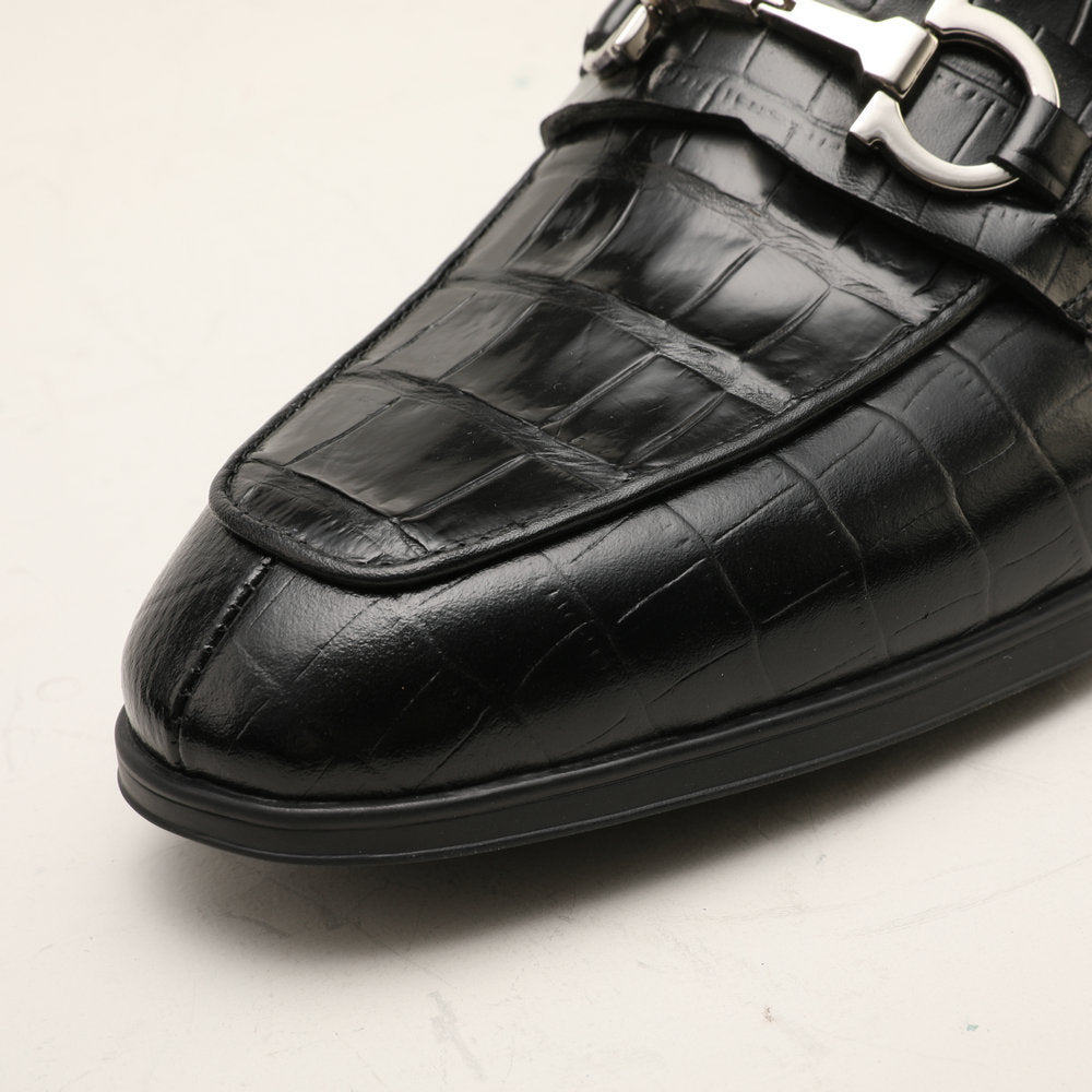 Crocodile skin genuine leather men's leather shoes moccasins fashion casual suit shoes