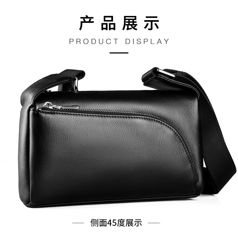 Men's Shoulder Bag Cowhide Genuine Leather Korean Fashion Casual Crossbody Bag