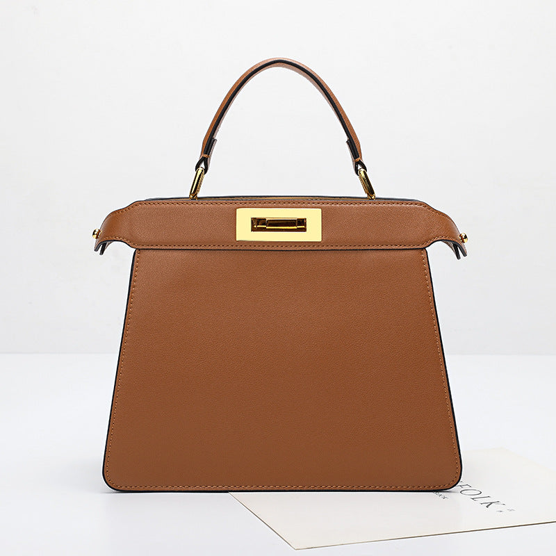 Women's Handbag Commuting Professional Wind Fashion Rock Single Shoulder Bag Genuine Leather Bag