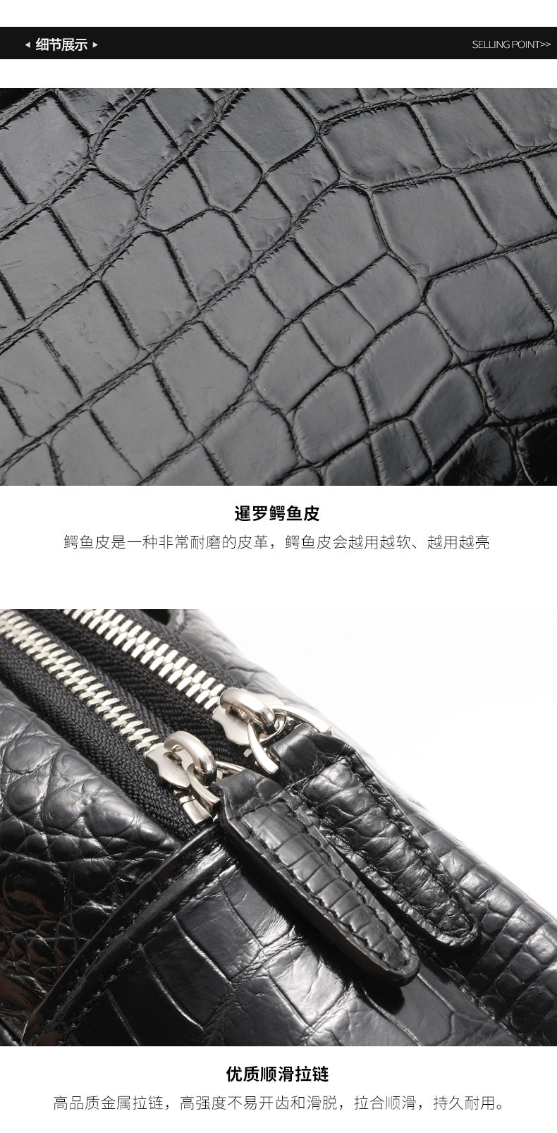 New Thai Siamese Crocodile Skin Men's Bust Bag Genuine Leather High Quality Casual Fashion Crossbody Shoulder Bag