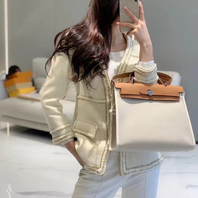 Women's handbag school style shoulder bag retro casual clashing color canvas splice