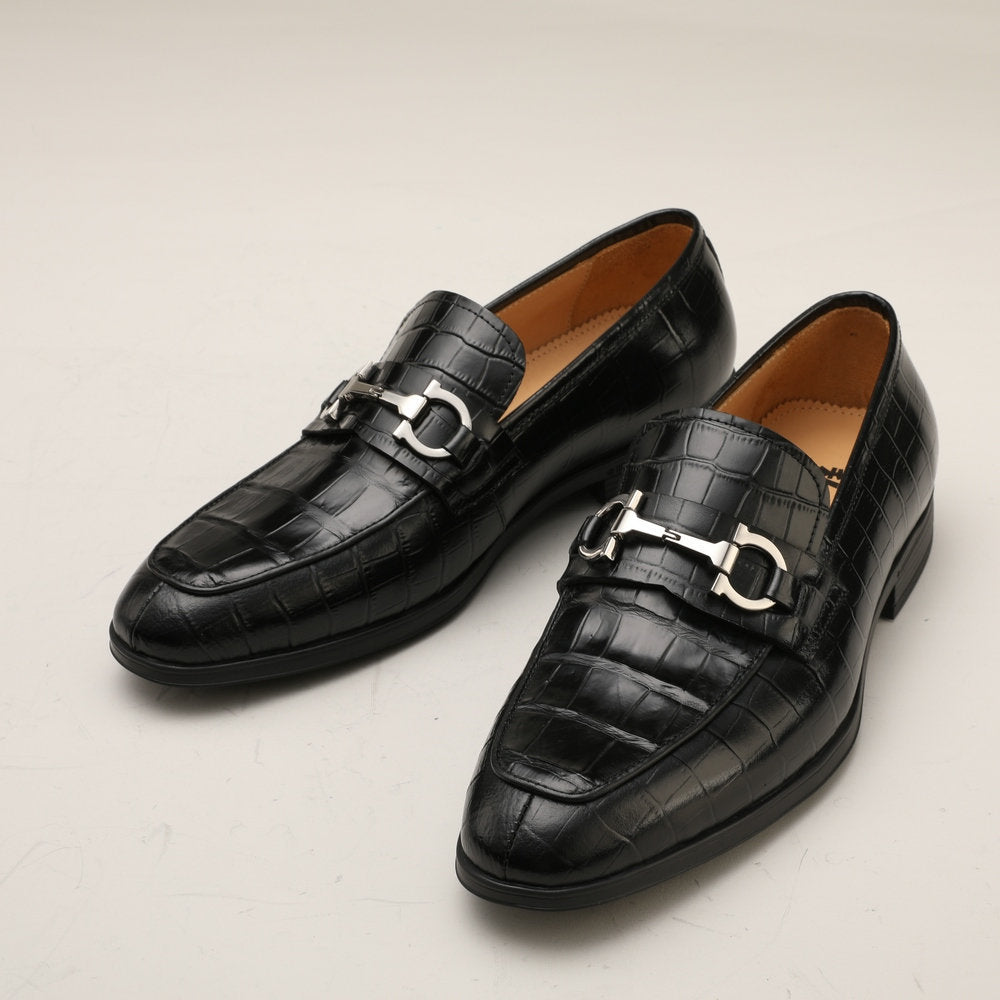 Crocodile skin genuine leather men's leather shoes moccasins fashion casual suit shoes