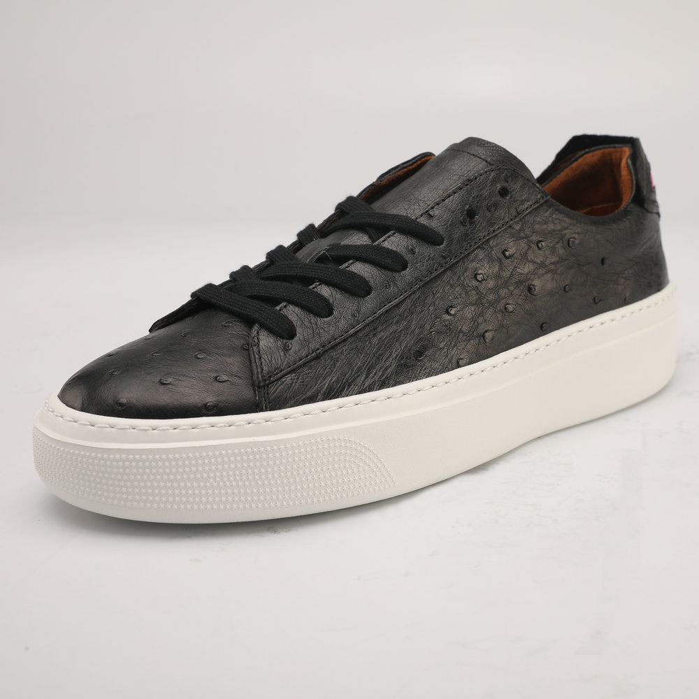 Ostrich Skin Men Shoes Fashion Genuine Leather Sneakers Men's Casual Sports Shoes